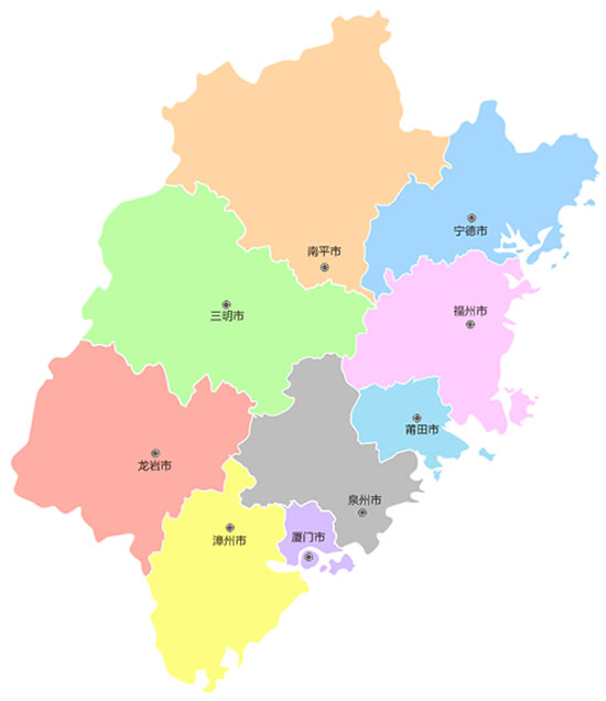 福建省行政区域地图cdr矢量图