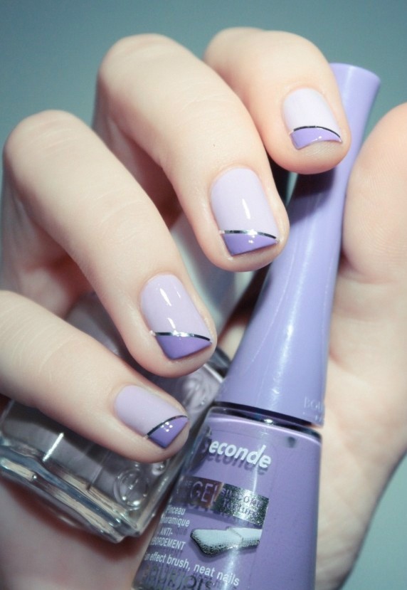 唯美紫色指尖美甲