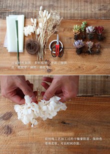  手工DIY多肉植物时尚花束的制作教程图片