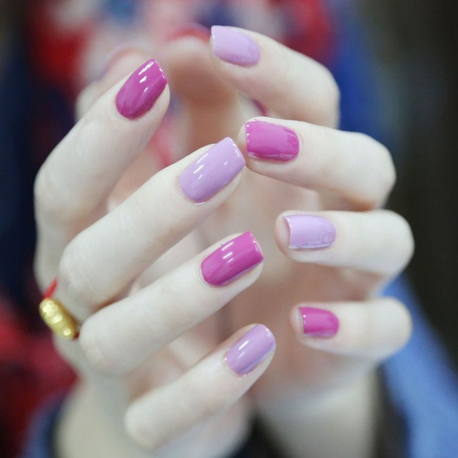 唯美紫色指尖美甲图片