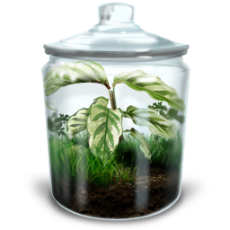 瓶中绿色植物图标 动植物 Png素材 素彩图标大全