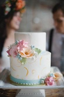  唯美清新简洁的婚礼蛋糕