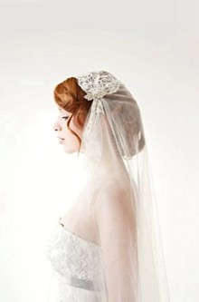  圣洁飘逸唯美的新娘头纱图片