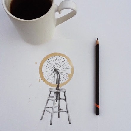 个性咖啡渍绘画