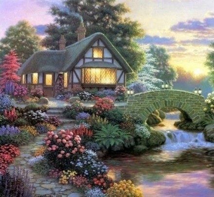 唯美插画：童话里的树屋