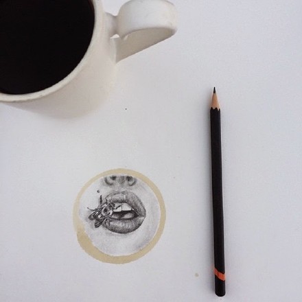 个性咖啡渍绘画