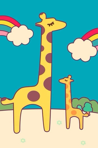 可爱长颈鹿高清动漫图片