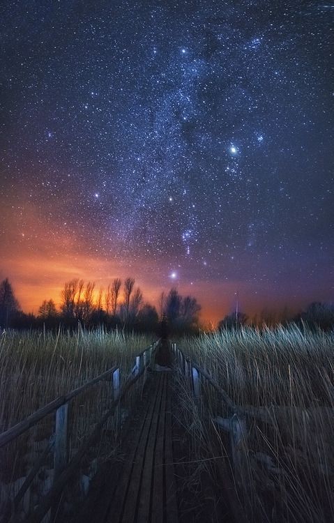 星空下的路谁会陪我走唯美意境图片