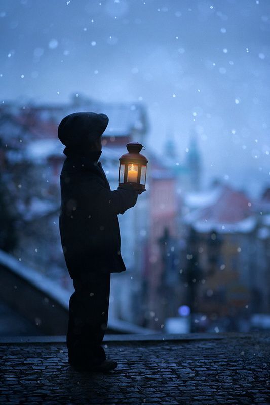 风雪夜归人谁为你点亮一盏心灯唯美意境图片