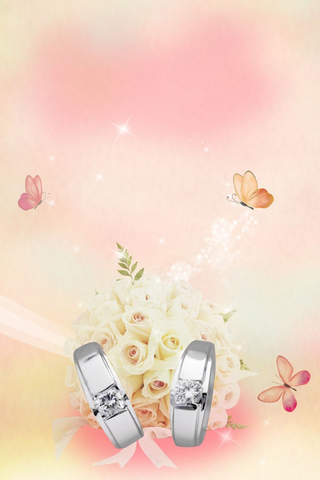粉色浪漫婚戒320X480小米手机壁纸免费下载