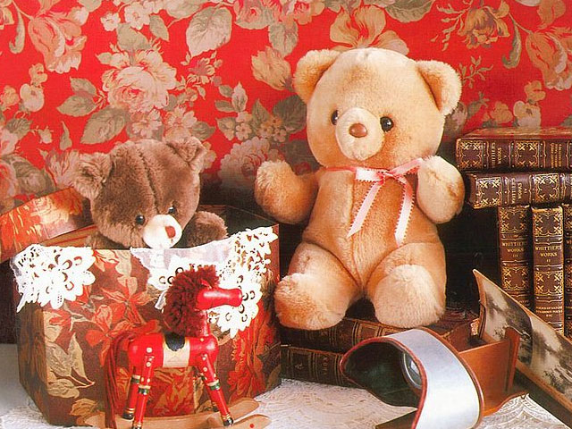 泰迪熊Teddy bears640*480手机壁纸下载