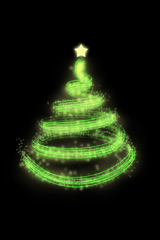 高清创意荧光圣诞树Christmas Tree壁纸640x960欣赏